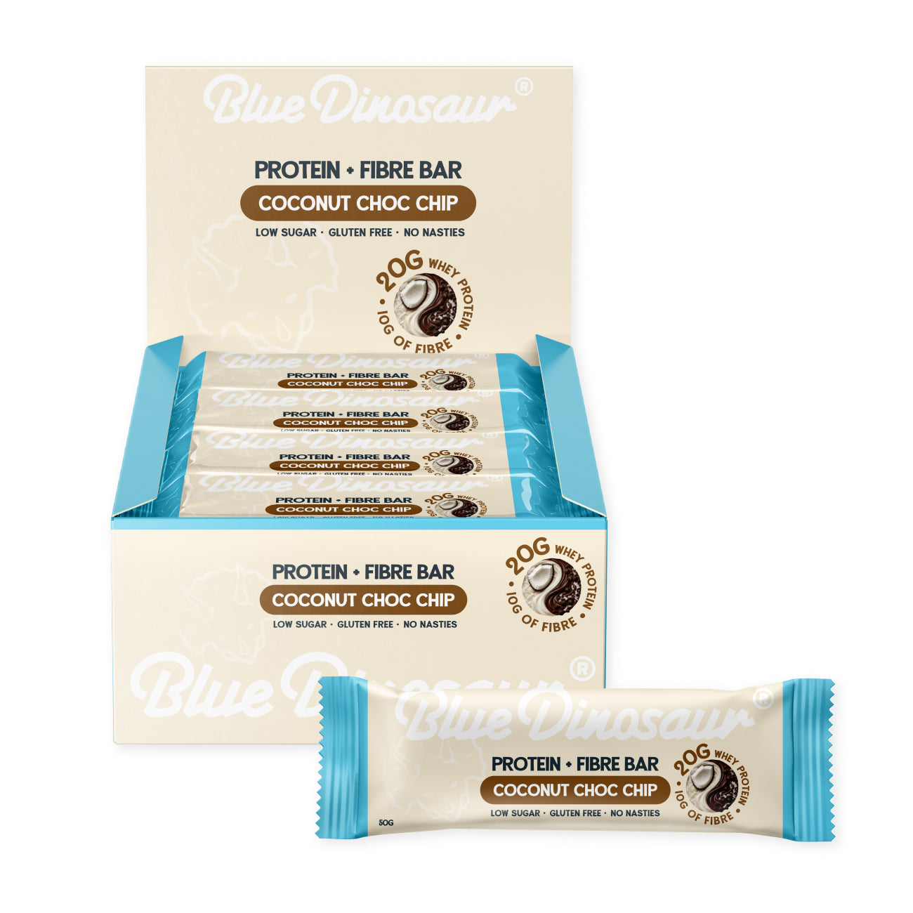 Coconut Choc Chip Protein + Fibre Bars x 12