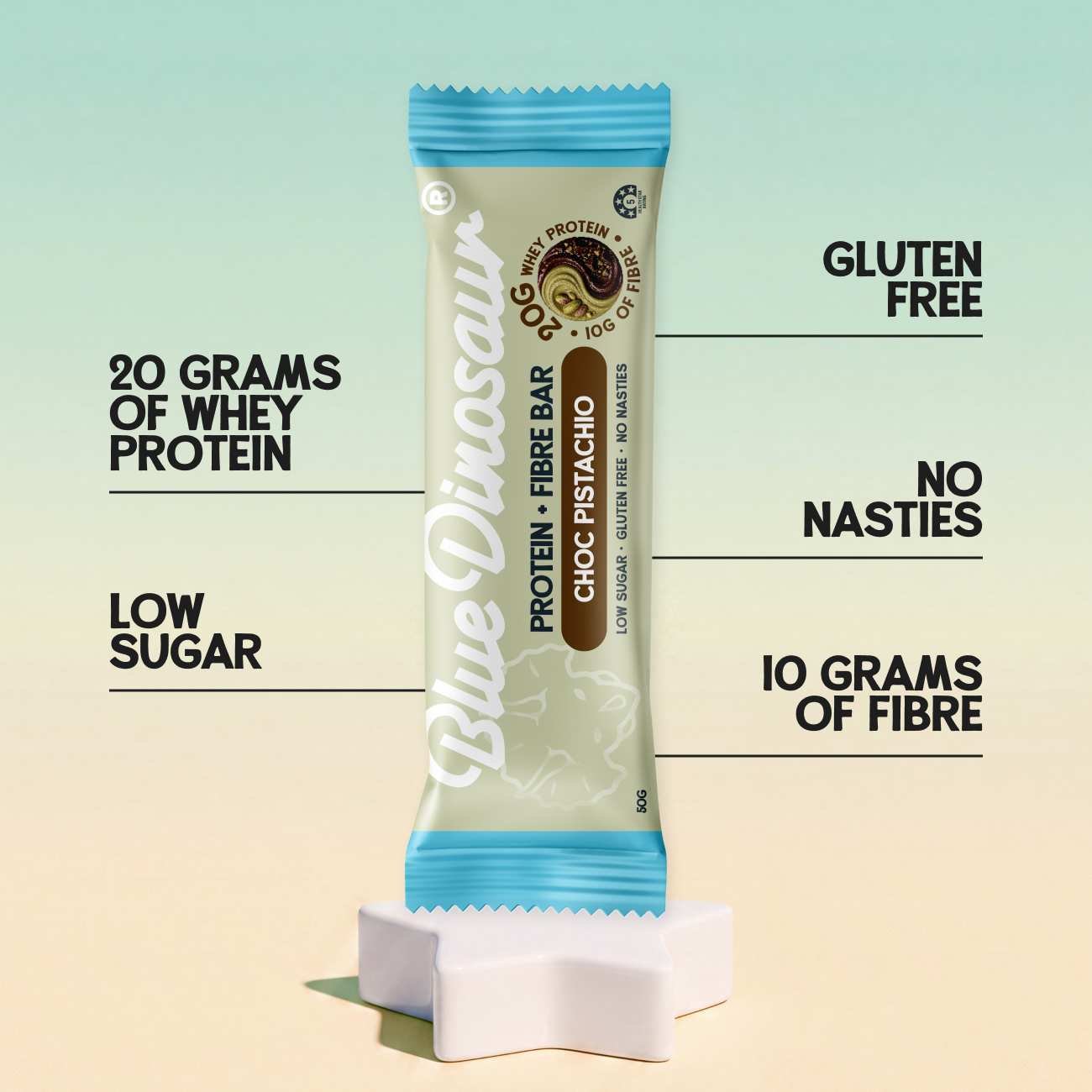 Choc Pistachio Protein + Fibre Bars x 12