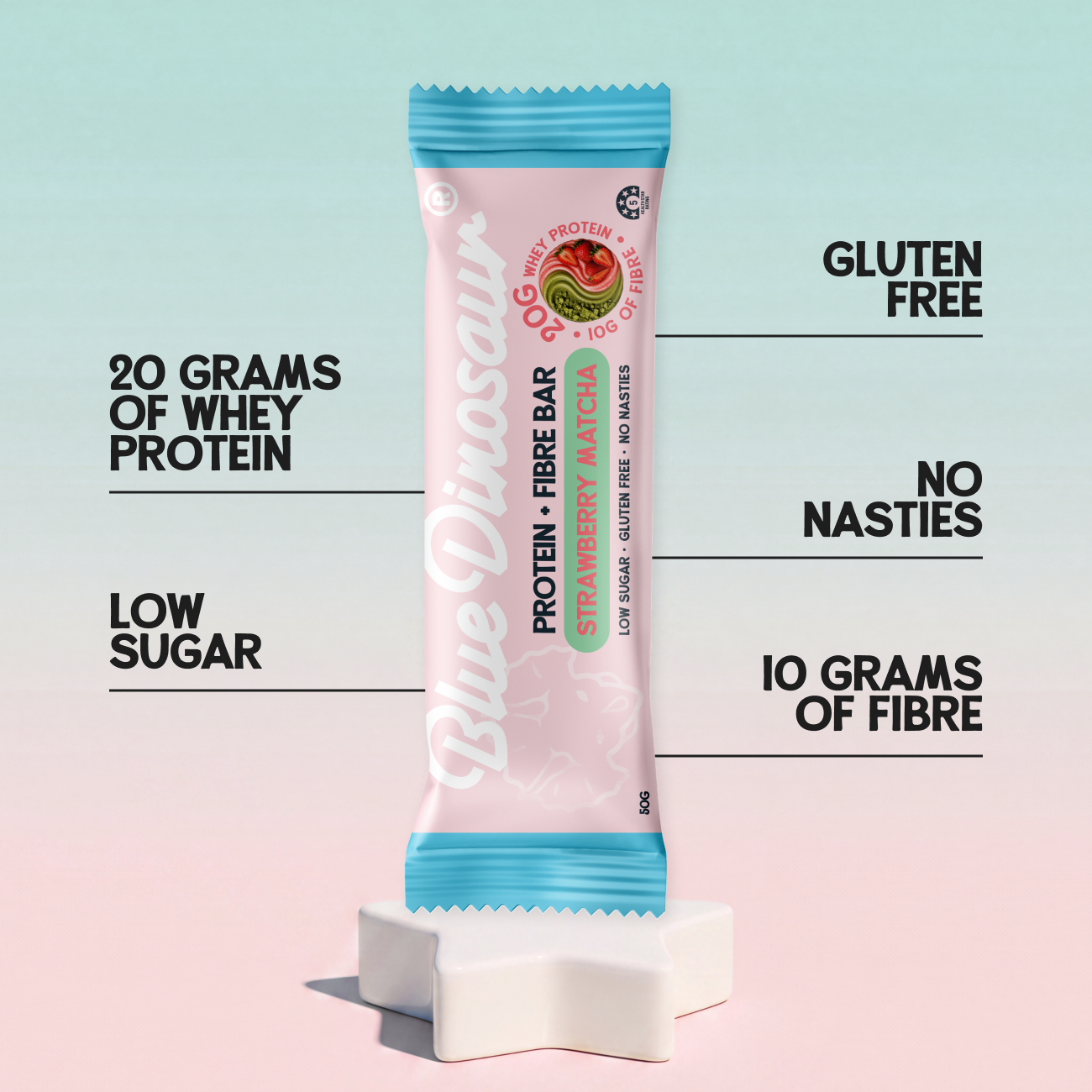 Strawberry Matcha Protein + Fibre Bars x 12